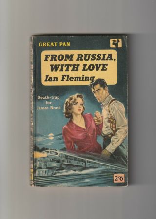 Vintage Uk Pb.  Crime James Bond.  From Russia With Love.  Ist Ed.  Cover Art