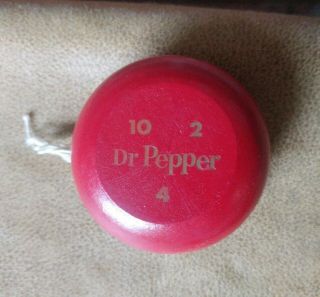 Vintage Wooden Yoyo Advertising Dr.  Pepper 10 - 2 - 4 Circa 1960s