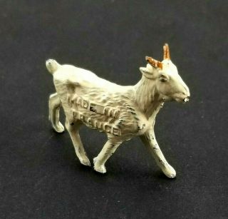 Vinatge Lead White Goat Farm Animal Figurine Made In France