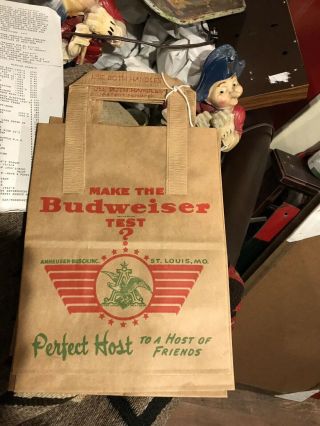 Vintage Budweiser 1940’s Paper Sacks/bags Nos