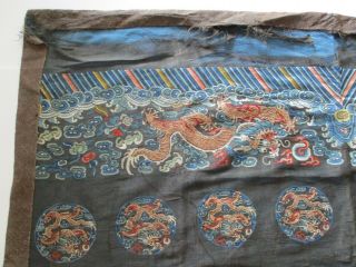 ANTIQUE FINE OLD ROYAL CHINESE EMBROIDERY FORBIDDEN STITCH PATCH DRAGON ROBE OLD 3