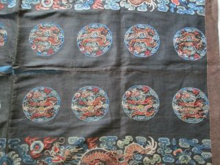 ANTIQUE FINE OLD ROYAL CHINESE EMBROIDERY FORBIDDEN STITCH PATCH DRAGON ROBE OLD 7