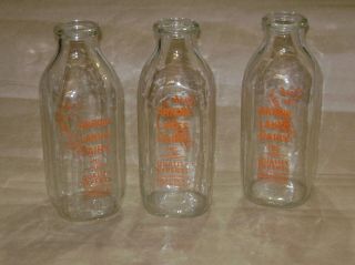 Antique Milk Bottles Cranston,  Ri 3 Arrow Lake Dairy Bottles