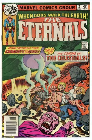 Eternals 2 Vf/nm 9.  0 White Pages Jack Kirby Art Marvel 1976 L