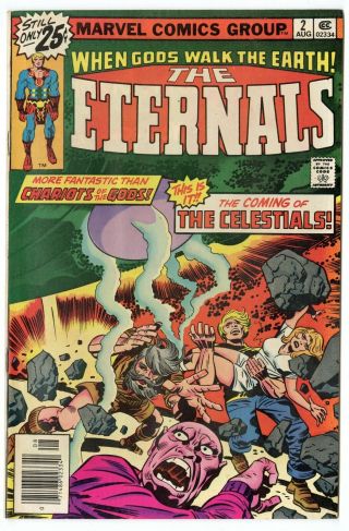 Eternals 2 Vf/nm 9.  0 White Pages Jack Kirby Art Marvel 1976 I