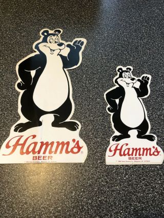 2 - Vintage Nos Hamms Beer Bear Sticker Sign Hamm’s Stickers Advertising Item