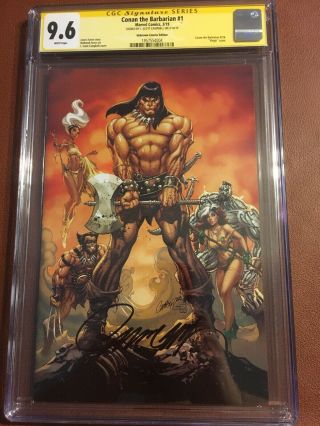 Conan The Barbarian 1 Cgc Ss 9.  6 Signed By J.  Scott Campbell Unknown Virgin