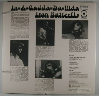 IRON BUTTERFLY In A Gadda Da Vida ROCK LP Atco 180 GRAM 2