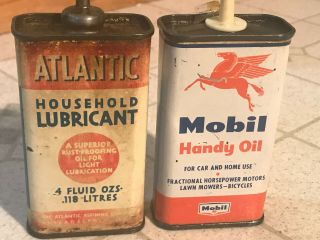 Vntage Oil Can Vintage Atlantic Oil Can Vintage Mobile Oil Can Atlantic Mobil