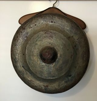 Bronze Nipple Gong Large 20” Diameter Antique Vintage Chimes Musical Asian 4