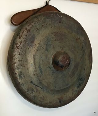 Bronze Nipple Gong Large 20” Diameter Antique Vintage Chimes Musical Asian 5