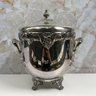 Reed & Barton Ice Bucket 11 1/2 - 1647.  3 Qts Ornate Vintage