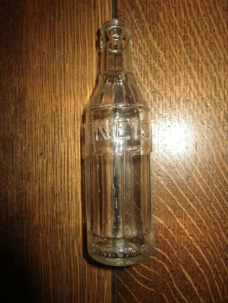 Vtg William Neis Soda Beer Bottle Clear Glass 6 1/2 Oz State St Doylestown Pa