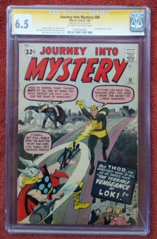 Journey Into Mystery 88 Cgc 6.  5 Fn,  1963 Marvel Comics Signed By Stan Lee