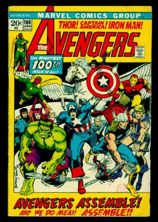 Marvel Comics The Avengers 100 Smith Art Thor Captain America Iron Man Vg 4.  0
