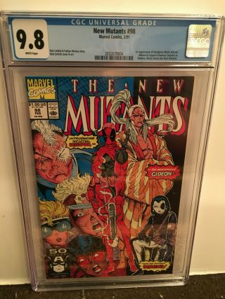 The Mutants 98 Cgc 9.  8 White Pages 1st Deadpool Marvel Rob Liefeld