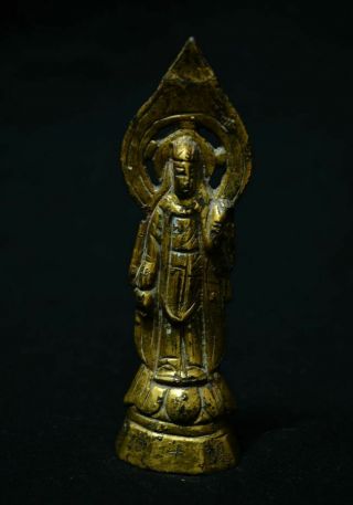 Chinese Bronze Buddha Figur Buddhismus Very Rare Signed