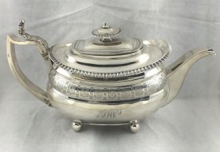 Decorative Georgian London 1811 Large Sterling Tea Pot - Mono 