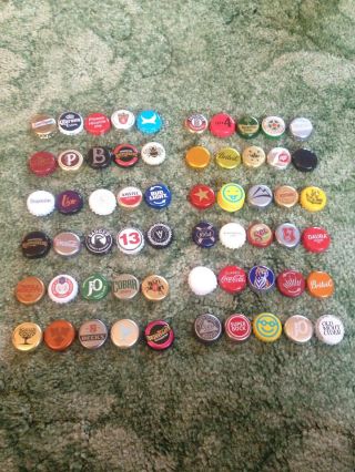 60x Collectable Bottle Tops Crown Cap Craft Materials All Different No Dents