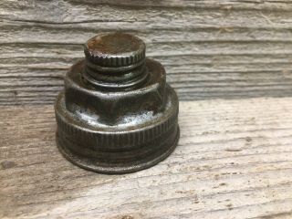Vintage Metal Double Gas Can Lid Cap 3/4” & 1 3/4”