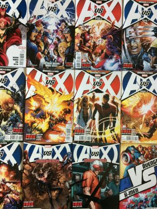12 Marvel Avengers Versus X - Men Comics Avsx (captain America,  Thor,  Wolverine)