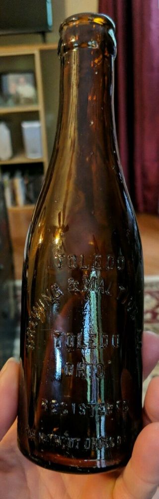 Antique Toledo Brewing & Malting Co Blob Top 6 Oz Pony Beer Bottle Oh Ohio