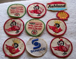 Vintage Gas & Oil Patches Shell Red Bird Texaco Ashland 10