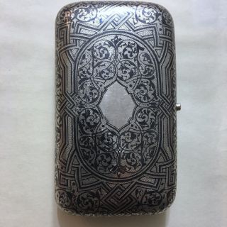 Antique Russian 84 Silver Niello Cigarette Case Large 1883 Kremlin 3