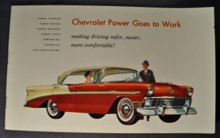 1956 Chevrolet Power Brochure Bel Air 210 150 Wagon 56