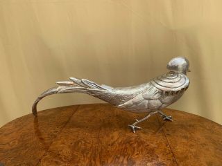 RARE SPECTACULAR HEAVY COLLECTIBLE STERLING SILVER 925 LARGE PHEASANT FIGURINE. 5