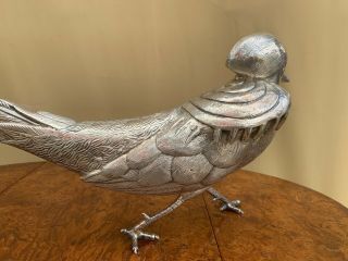 RARE SPECTACULAR HEAVY COLLECTIBLE STERLING SILVER 925 LARGE PHEASANT FIGURINE. 6