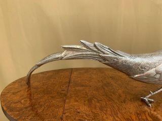 RARE SPECTACULAR HEAVY COLLECTIBLE STERLING SILVER 925 LARGE PHEASANT FIGURINE. 7