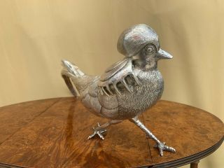 RARE SPECTACULAR HEAVY COLLECTIBLE STERLING SILVER 925 LARGE PHEASANT FIGURINE. 8