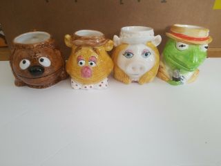 Jim Henson Muppets Ceramic Mugs By Sigma,  Kermit,  Miss Piggy,  Fozzie,  Rowlf