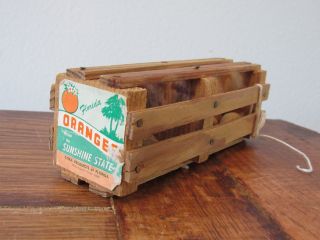 Miniature Vintage Florida Oranges Sunshine State Orange Crate Wood Souvenir