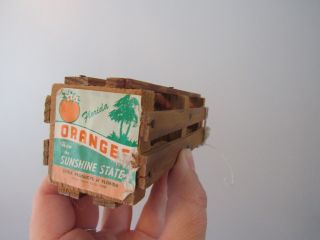 Miniature VINTAGE Florida Oranges SUNSHINE STATE Orange Crate Wood Souvenir 4