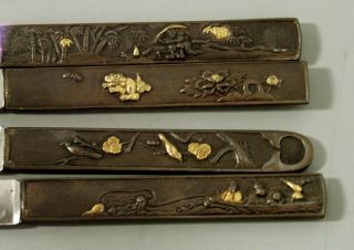 Japanese Silver & Mixed Metal Knives (12) Meiji - Signed - In Case 8