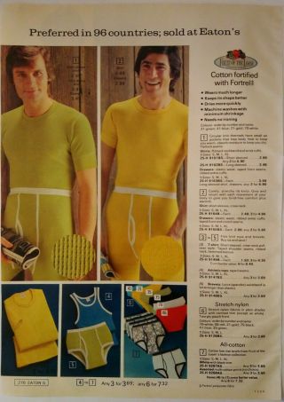 1973 Vintage Paper Print Ad Fruit Of The Loom Top Brevets Briefs Mens Underwear