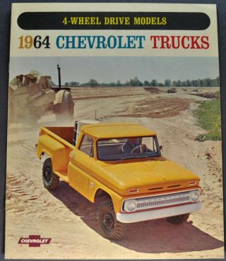 1964 Chevrolet 4 - Wheel Drive Pickup Truck Brochure Orig Not A Reprint