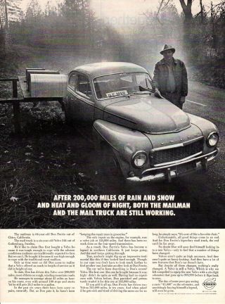 Vintage Automobile Print Car Ad Volvo U S Mail The Mailman Mail Truck 1968 Ad