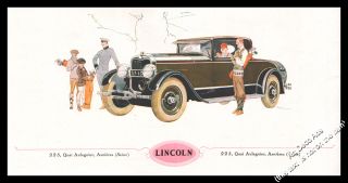 1926 Lincoln Car Family Golfer Golf Vintage Print Ad - Z1