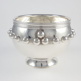 Vintage Sterling Silver Hammered Arts & Crafts Style Cauldron Bowl 1938