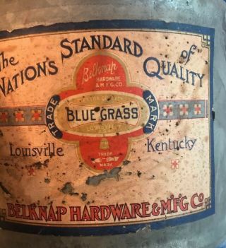 Antique blue grass Belknap galvanized 1 gallon gas oil can Spout Wood Handle 3