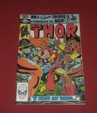 The Mighty Thor 316 Nm 9.  4 Signed Stan Lee Iron Man Cover Key L@@k