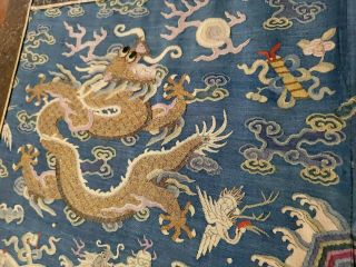 Antique Chinese 19th Century Kesi Imperial Nine Dragon Robe Framed Silk Qing 8
