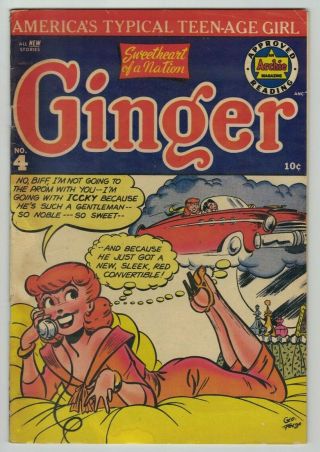 Ginger No.  4 Golden Age Comic Book 1952 Gga 4 Archie Teen Good Girl