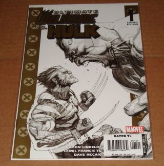 Ultimate Wolverine Vs Hulk 1 1:50 Retailer Sketch Variant Edition 1st Print