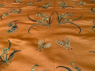 A Rare Chinese Qing Dynasty Embroidered Butterfly Silk Robe. 11