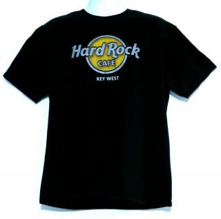 Hard Rock Cafe Key West Classic Logo Graphic T Shirt 100 Cotton Black Size Lrg