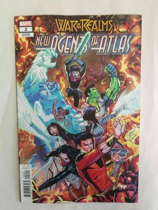 War Of The Realms Agents Of Atlas 2 Marvel 1:25 Ron Lim Variant Cover Nm